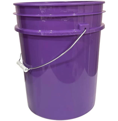 House Naturals 5 Gallon Purple Food Grade BPA Free, Made in USA Plastic Bucket with Screw On Airtight lid, (Pack of 3) (Purple Buckets with Scarlet Red lids) - color: Purple Buckets With Red Gamma