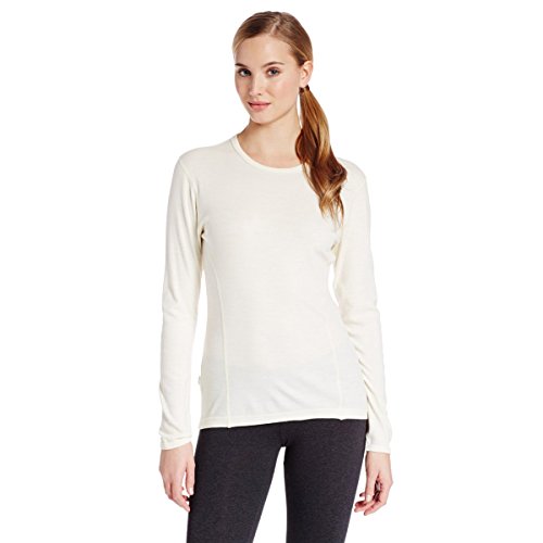 100% Merino Wool - Women's Midweight Base Layer - Long Sleeve Crew - color: 235 Midweight Natural Cream, size: Small