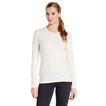 100% Merino Wool - Women's Midweight Base Layer - Long Sleeve Crew - color: 235 Midweight Natural Cream, size: Small