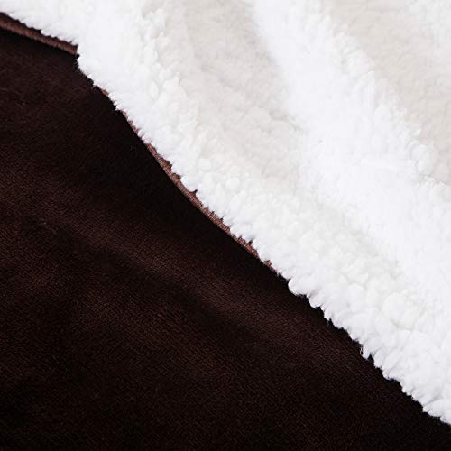 SOCHOW Sherpa Fleece Throw Blanket, Brown, 50x60 inches - color: Brown, size: 50"×60"