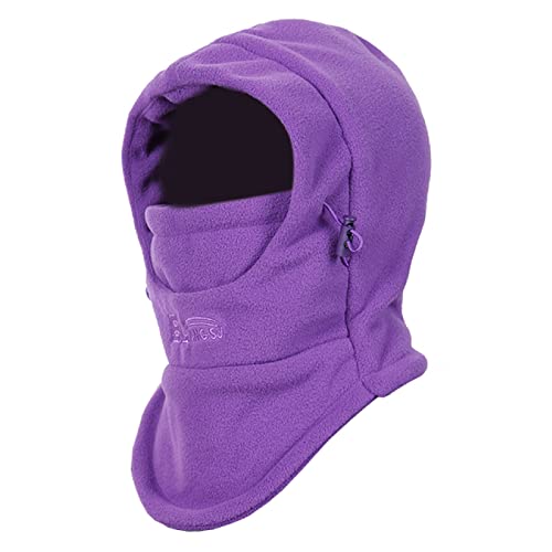 TRIWONDER Kids Winter Hats Balaclava Ski Mask for Boys Girls Toddlers Windproof Adjustable Cold Weather Face Mask Neck Warmer - color: Purple