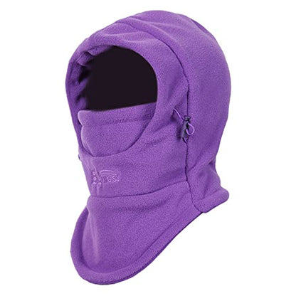 TRIWONDER Kids Winter Hats Balaclava Ski Mask for Boys Girls Toddlers Windproof Adjustable Cold Weather Face Mask Neck Warmer - color: Purple
