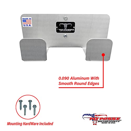 Pit Posse 546 Duct Tape Holder Double Bracket Universal - Made in USA - for Garage Enclosed Trailer Shop Storage Organizer Motorcycle Automotive Race Aluminum Accessories - Holds 2 Rolls (Silver)
