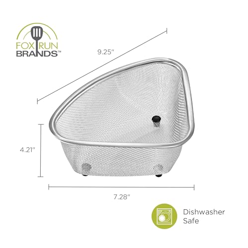 Fox Run Stainless Steel Colander, Triangular 3 Quart Pasta Strainer - size: 3 Quart, Triangular