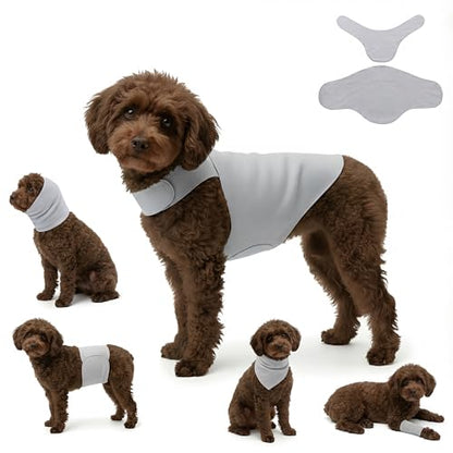 Dog & Cat Surgery Recovery Suit and Anxiety Wrap - color: Gray, size: S