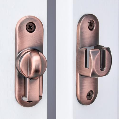 Red Bronze 90/180 Degree Barn Door Latches,Flip Gate Lock - color: Red Bronze