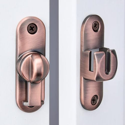 Red Bronze 90/180 Degree Barn Door Latches,Flip Gate Lock - color: Red Bronze