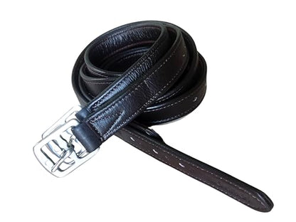 Non-Stretch Soft Stirrup Leather with Stainless Steel Hardware 1 Pair Pack of 2 - color: Brown, size: 60 Inch