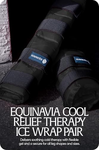 Equinavia Cool Relief Therapy Equine Ice Boots for Horses, Adjustable Gel Cooling Wraps, Reusable Horse Ice Boots, Soothing Support for Recovery, Tendons and Ligaments Soreness After Exercise - 2Pack