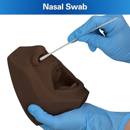 SimCoach Nasal and Throat Swab Training Model, Black - color: black