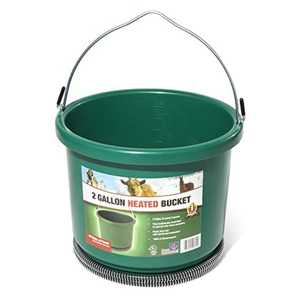 Farm Innovators HB-60 Heated Plastic Bucket, 60 Watts, 2 Gallon, 2-Pack - color: Green, size: 2 Gallon