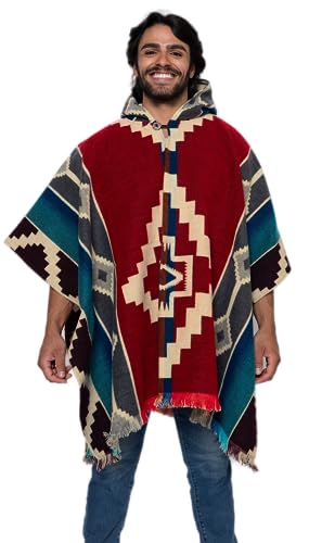 Alpaca Land, Handmade Ecuadorean Alpaca Wool Ponchos - color: Red Otavalo