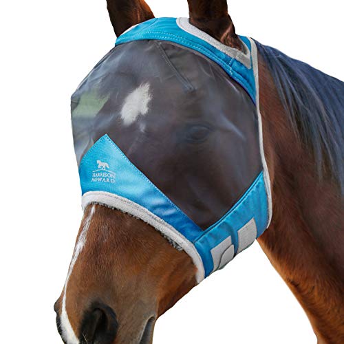 Harrison Howard CareMaster Pro Luminous Fly Mask Large Eye Space Standard Voodoo Blue S Pony - color: Voodoo Blue, size: Pony (Small)