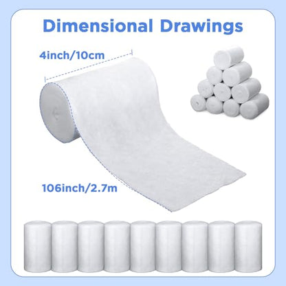 24 Rolls Cast Padding Individual Pack Undercast Padding Roll Wrap Bandage with Plaster Soft Cloth for Halloween Wrap Bandage Art Projects Body Casts Mask Making Supplies(4 Inch x 8.9 ft)
