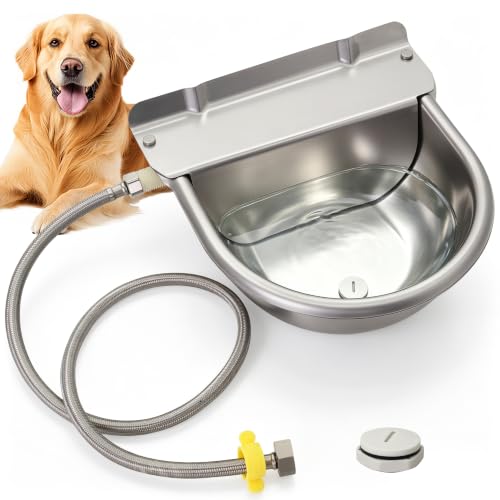 Automatic Livestock Waterer Bowl,304 Stainless Steel Float Valve Pet Bowl