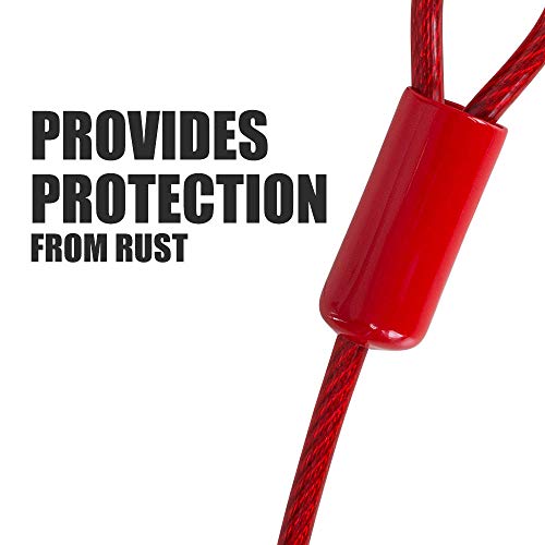 BV Dog Tie Out Cable 30 Feet - Heavy Duty Dog Lead Up to 125 Pounds - Reflective & Rust-Free with Quick Release Swivel Clips & 360° Rotating Clasp - Tangle-Free Dogs Runner for Yard (Red, Pair) - color: 125lbs/ 30ft/ Red, style: Pair