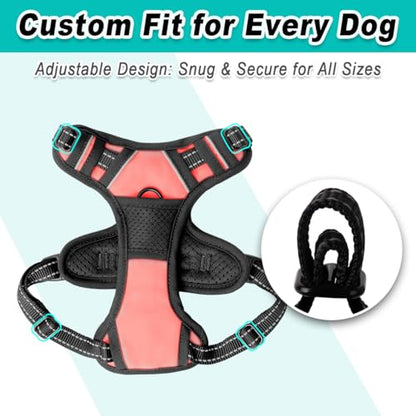BARKBAY Dog Harness for Small Sized Dog No Pull 2 Leash Clips Dog Vest - color: Light Pink, size: X-Small