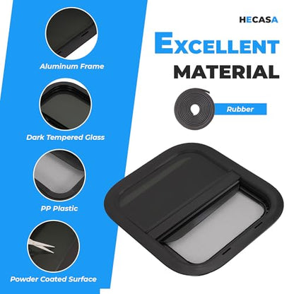 HECASA Universal 14" x 16" RV Window w/Screen Compatible with RV Camper Cargo Trailer Replacement Teardrop Vertical Slider Window Powder Coated Tinted Glass - size: 14" W x 16" H