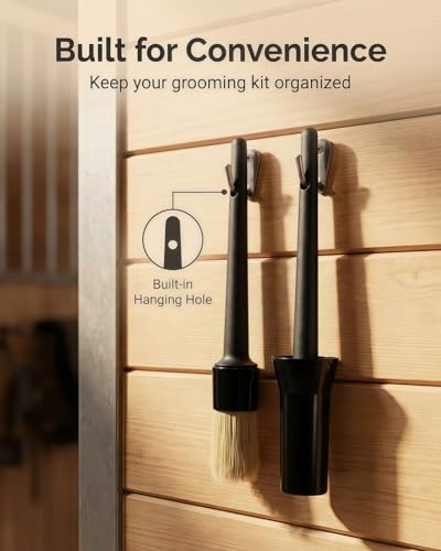 Hoof Oil Brush for Horses, 2 Pack Natural Hoof & Face Brush with Cap
