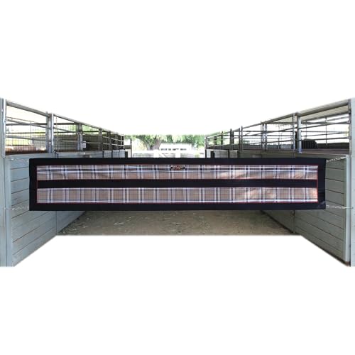 Kensington Aisle Guard with Hardware and Chain Sides to Keep Horse Secured in Barn Aisle - 10' to 12', Deluxe Black - color: Black