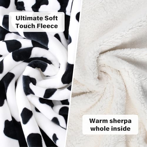 Catalonia Sherpa Wearable Blanket with Sleeves and Pocket for Adults - color: Dalmatian, size: Standard Pocket