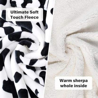 Catalonia Sherpa Wearable Blanket with Sleeves and Pocket for Adults - color: Dalmatian, size: Standard Pocket