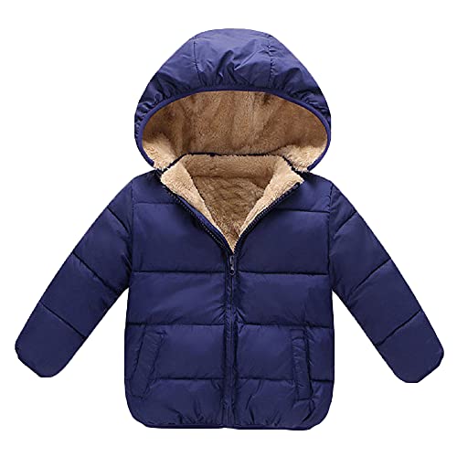 GOODKIDS Baby Girls Boys' Winter Fleece Jackets with Hooded Toddler Warm Lined Coat Outer Clothing 1-6 Years - color: Blue, size: 2-3T