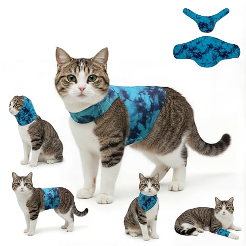 Dog & Cat Surgery Recovery Suit and Anxiety Wrap - color: Tie-Dye LH, size: XS