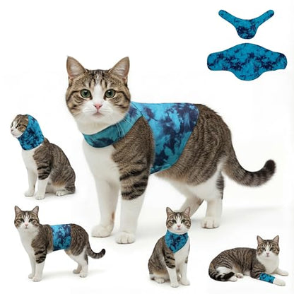Dog & Cat Surgery Recovery Suit and Anxiety Wrap - color: Tie-Dye LH, size: XS