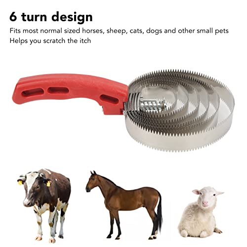 Curry Comb 6 Turns Stainless Steel Itch Relief Horse Brushes for Anim