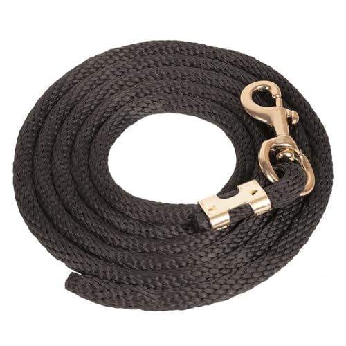 Mustang Poly Lead Rope 9ft. with Bolt Snap - color: Black/Gray/White