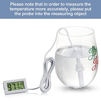 Weewooday 3 Pcs Digital Humidity Meter with Probe LCD Thermometer,White | Fahrenheit Display for Incubator Reptile Brooder Greenhouse, Remote Sensor Probe, Accurate Monitor for Chicken Coop Plant - size: White