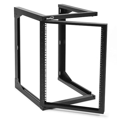 NavePoint 15U Server Rack with Swing Gate - Wall Mount Rack for 19 Inch IT Equipment Open Frame Rack – Network Rack Wall Mount for AV & Server Equipment 24” Deep 19" Rack, Black - size: 15U - 24in Deep