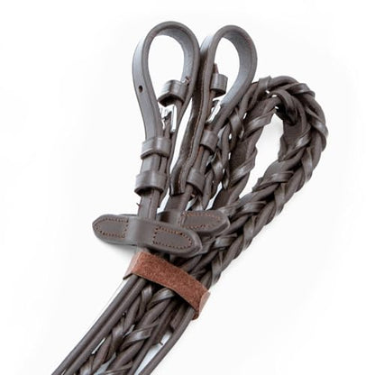 Jeffers Uniquely English Leather Laced Reins for Horses, Havana 54" - Adjustable Premium Reins for Equestrian Riding, Jumping, Saddle, Bridle, Training, English Horse Tack