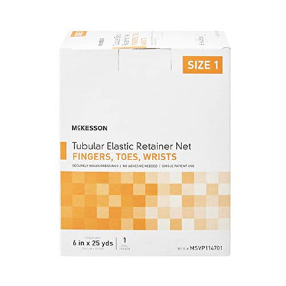 McKesson Tubular Elastic Retainer Net Dressing, Non-Sterile, Finger, Toes, Wrist, Size 1, 6 in x 25 yd, 1 Count, 1 Pack - size: Size 1 1 Count