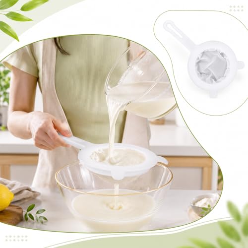 Kitchen Ultra Fine Nylon Mesh Strainer, 400 Mesh Fine Mesh Strainer with Handle Mesh Sieve Kitchen Filter Tool for Liquids Soy Milk Coffee Milk Yogurt Juice Tea Leaf Filter Wine