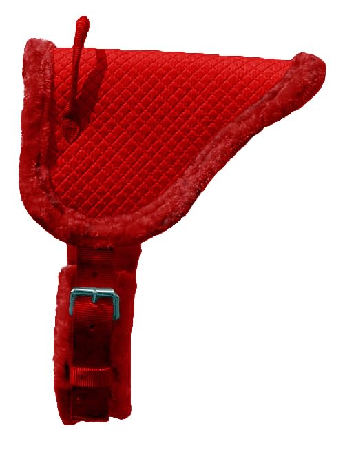 Miniature Quilted Bareback Pad with Fuzzy Fleece Bottom and 20" Girth - color: Red