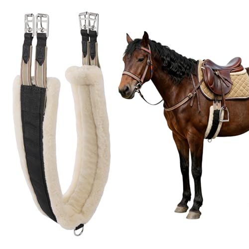 47" Western Saddle Cinch, Horse Girth, Thickened Elastic Webbing & Plush Design, English Girths for Horses, Zinc - Alloy Hardware for Durability, Prevents Loosening