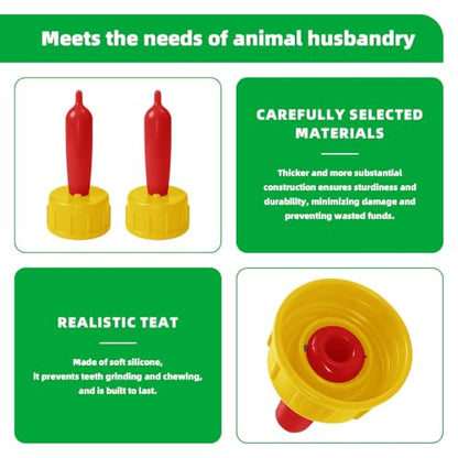 2 Pack 500ml Reusable Goat Feeding Bottles with 20 Nipples