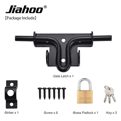 Door Lock Gate Latch, Heavy Duty Slide Bolt Door Lock with Brass Padlock - style: Slide Bolt Latch & Padlock