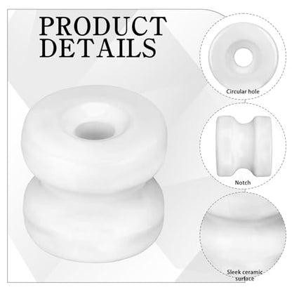 30 Pcs WP36 Corner Post Ceramic Fence Insulator White Circular Donut Electric Porcelain Insulator for Wood Post Wire Fence
