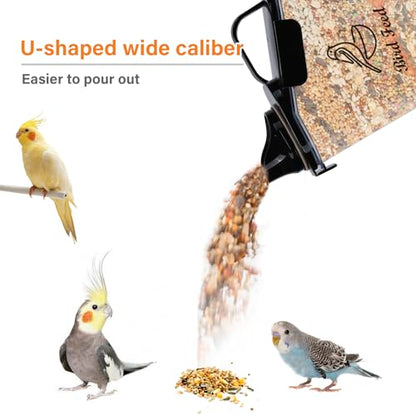 Geyecete Bird Seed Storage Container Portable-3 Qt/2.8 L Clear Plastic Airtight Wild bird Seed Dispenser food with Measuring Cup|BPA Free-White - color: White