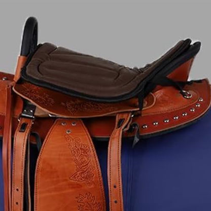 Motorcycle Seat Cushion Saddle Pad for Horses-Brown - color: Brown
