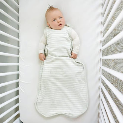 Woolino Ultimate Baby Sleep Sack – 4 Season Merino Wool Sleeping Bag, Organic Cotton Outer, Temp Regulating Blanket, Adjustable Sleep Sack Universal Size 2–24 Months - Birch Gray - color: Gray