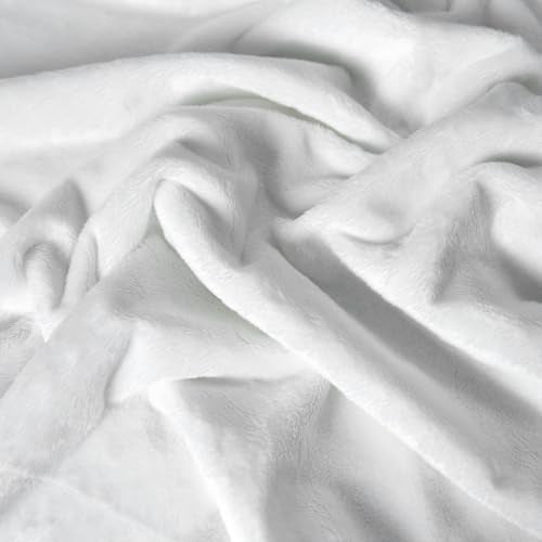 Surf turtle White Super Soft Minky Fabric by The Yard, 36"x60" - color: White