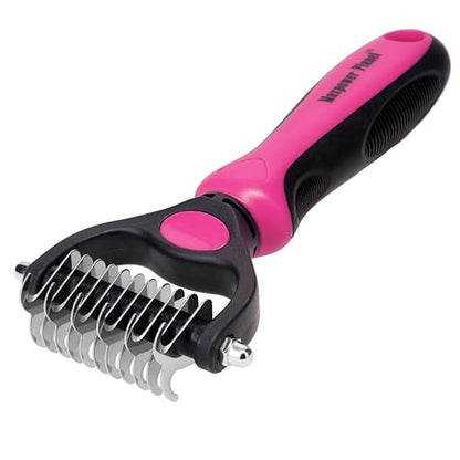 Maxpower Planet Pet Grooming Brush - Double Sided Undercoat Rake for Dogs & Cats, Extra Wide Brush to Reduce Shedding by 95% (Pink, S) - color: Pink, size: Small