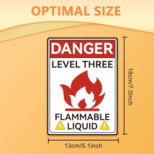 WADORN 10Pcs Flammable Liquid Warning Sign Sticker, Caution Flammable Liquid Self-Adhesive Vinyl Decals Flammable Liquid Danger Warning Sign Level 3 Flammable Liquid Label Placard 7.08x5.12 Inch - style: Caution Flammable Liquid