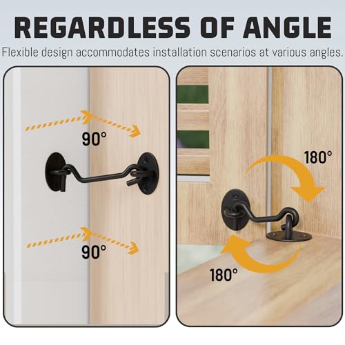 4" Hook and Eye Latch 1 Pack, Privacy Eye Hook Latch, Door Hook Lock, 1Pack | for Indoor Outdoor Slide/Barn/Shed/Door, Window, Fences Cabinet, Barn Door Latch - size: 4 Inch