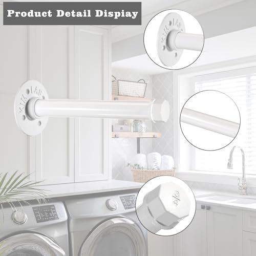 Sumnacon Wall Mounted Clothes Rack for Wardrobe, 2Pcs 8 Inch, White - color: White, size: 8 Inch