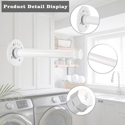 Sumnacon Wall Mounted Clothes Rack for Wardrobe, 2Pcs 8 Inch, White - color: White, size: 8 Inch